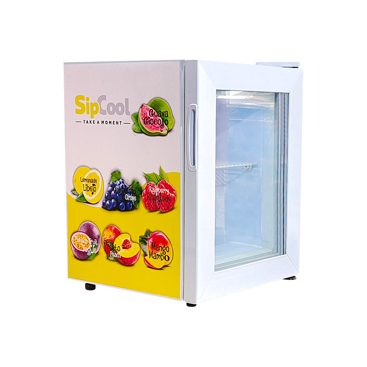 smallest glass door freezer